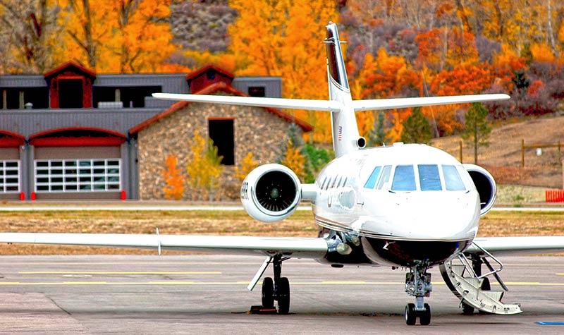 Private jet at the airport