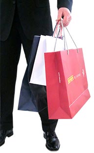 Driver with shopping bags
