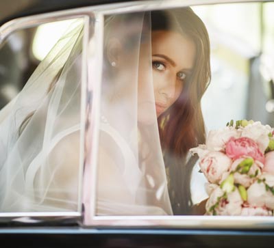 A luxury wedding with your car with driver