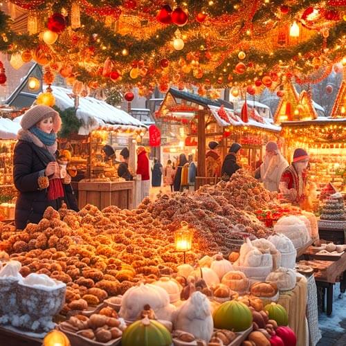 Enjoying Christmas in Milan in a Luxury Car with Driver: Lady shopping at the fair