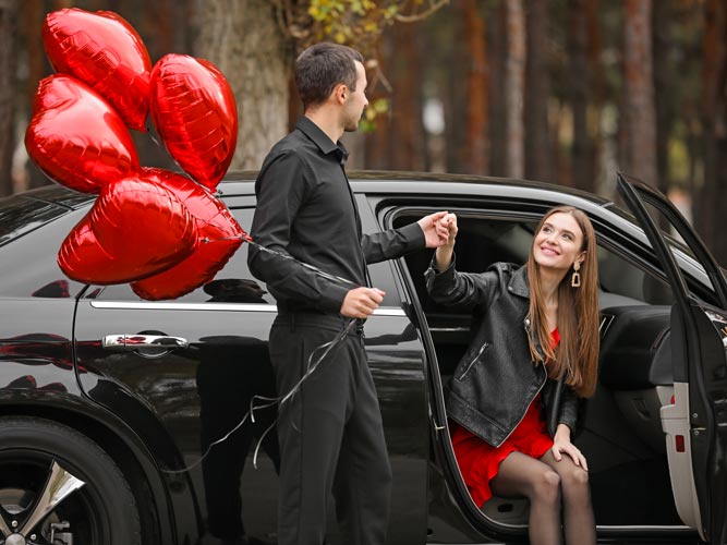 Luxury car rental with driver Milan: surprise her