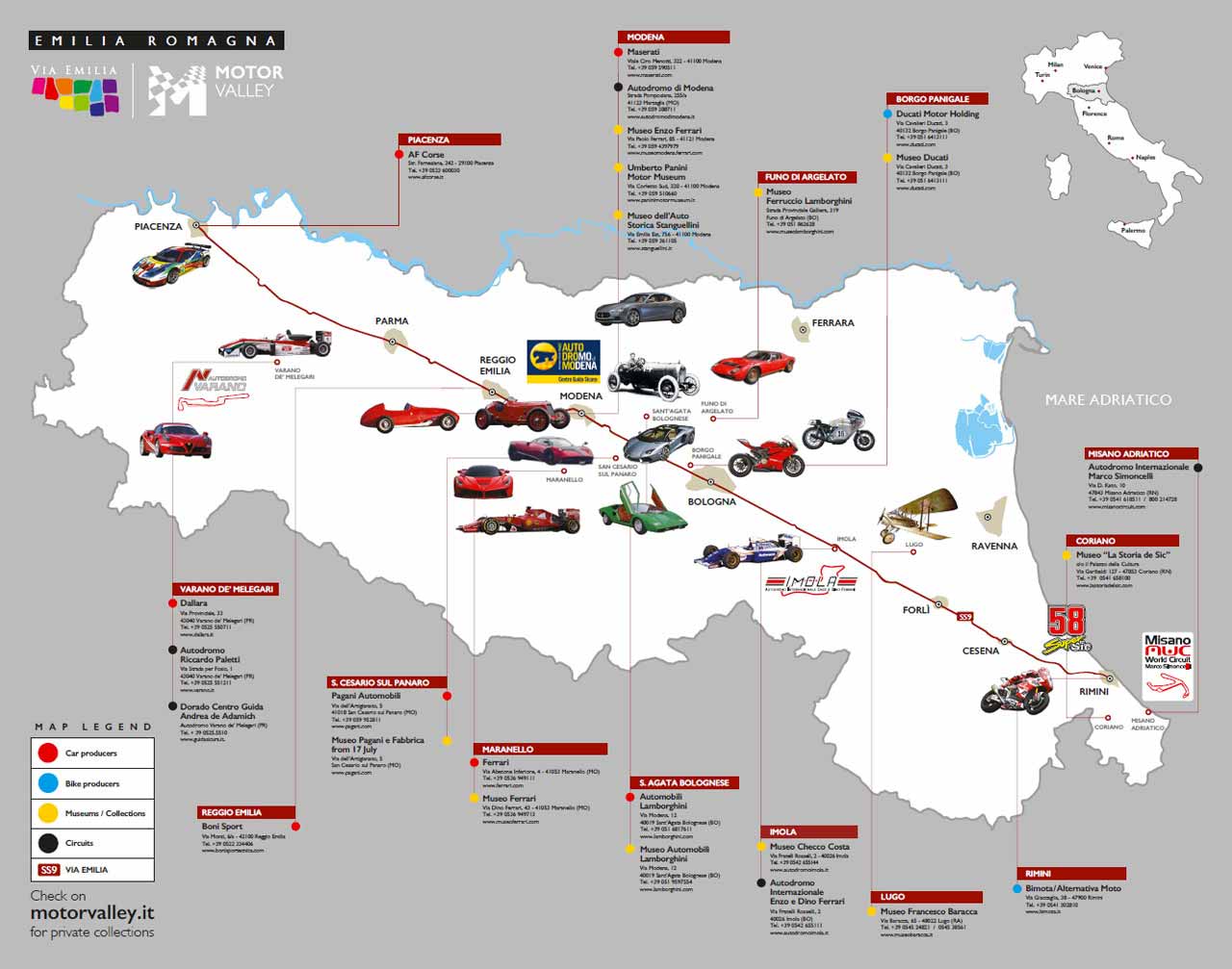 The Motor Valley super tour with chauffereud cars from Milan