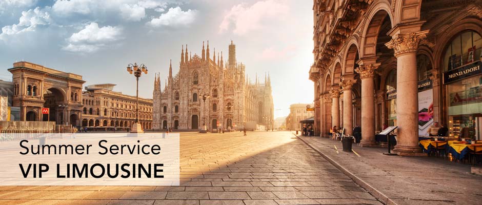 Transfer service with driver in luxury car for summer tour of Milan 